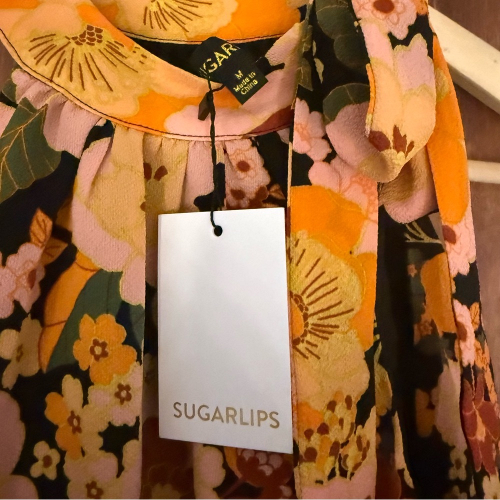 NWT Sugarlips Floral Tank Top Medium - Picture 3 of 4